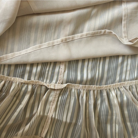 Express Halter Neck Striped Tiered Beige Ruffle Maxi Dress, Size S - Picture 7 of 10